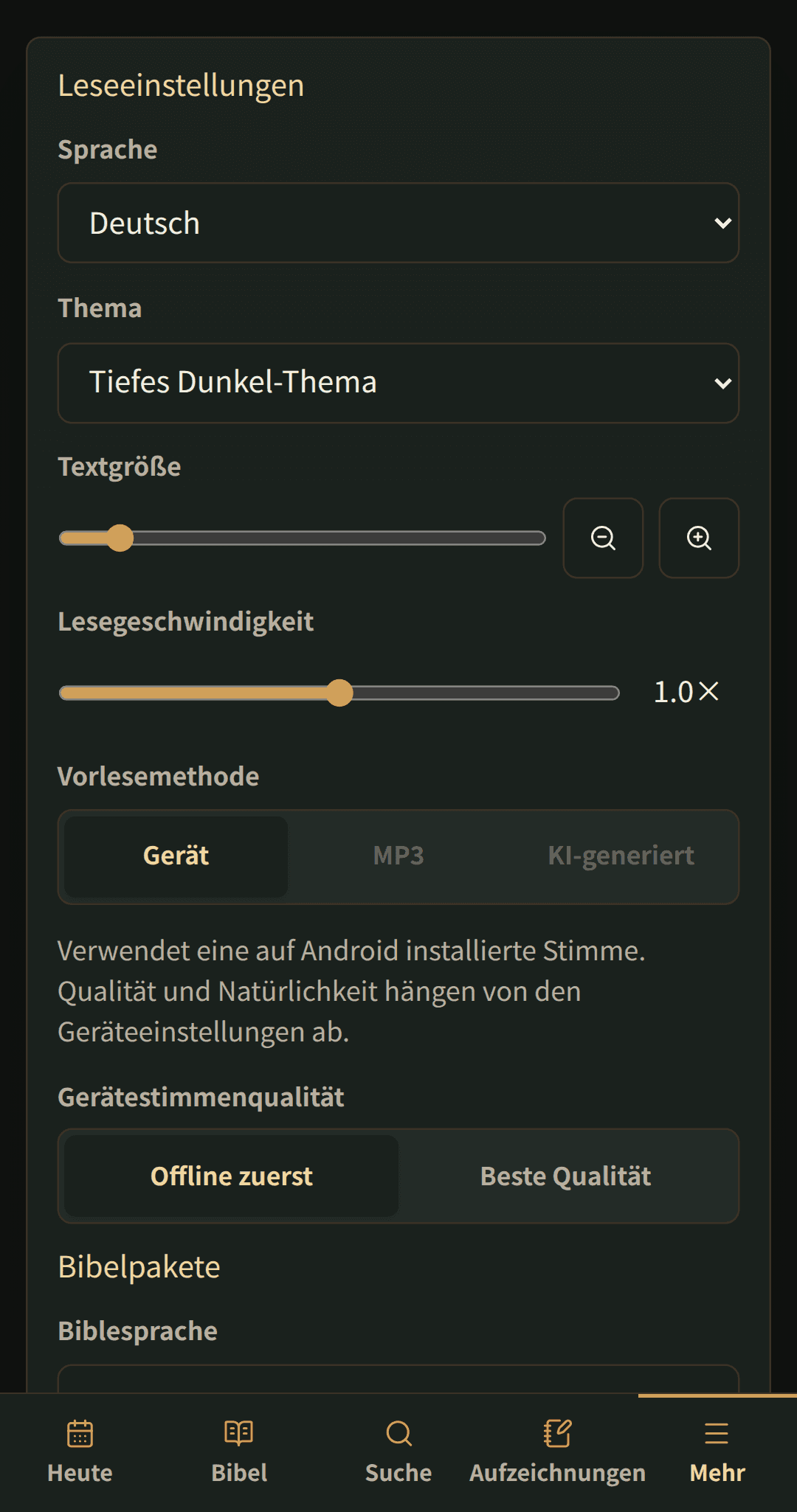 Lesegeschwindigkeit · Gerät