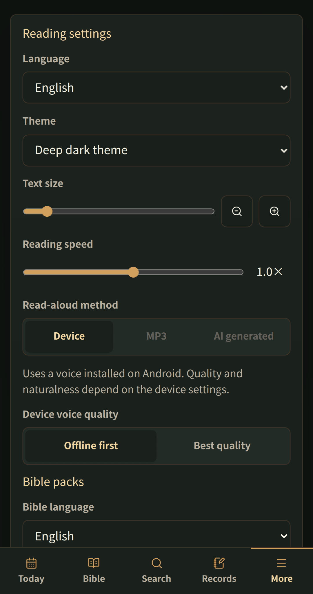 Reading speed · Device