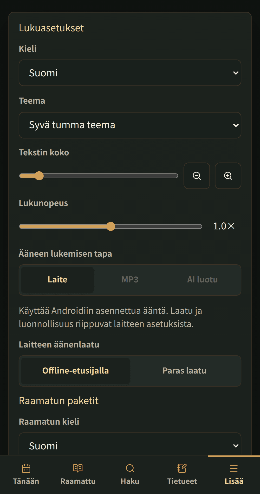 Lukunopeus · Laite