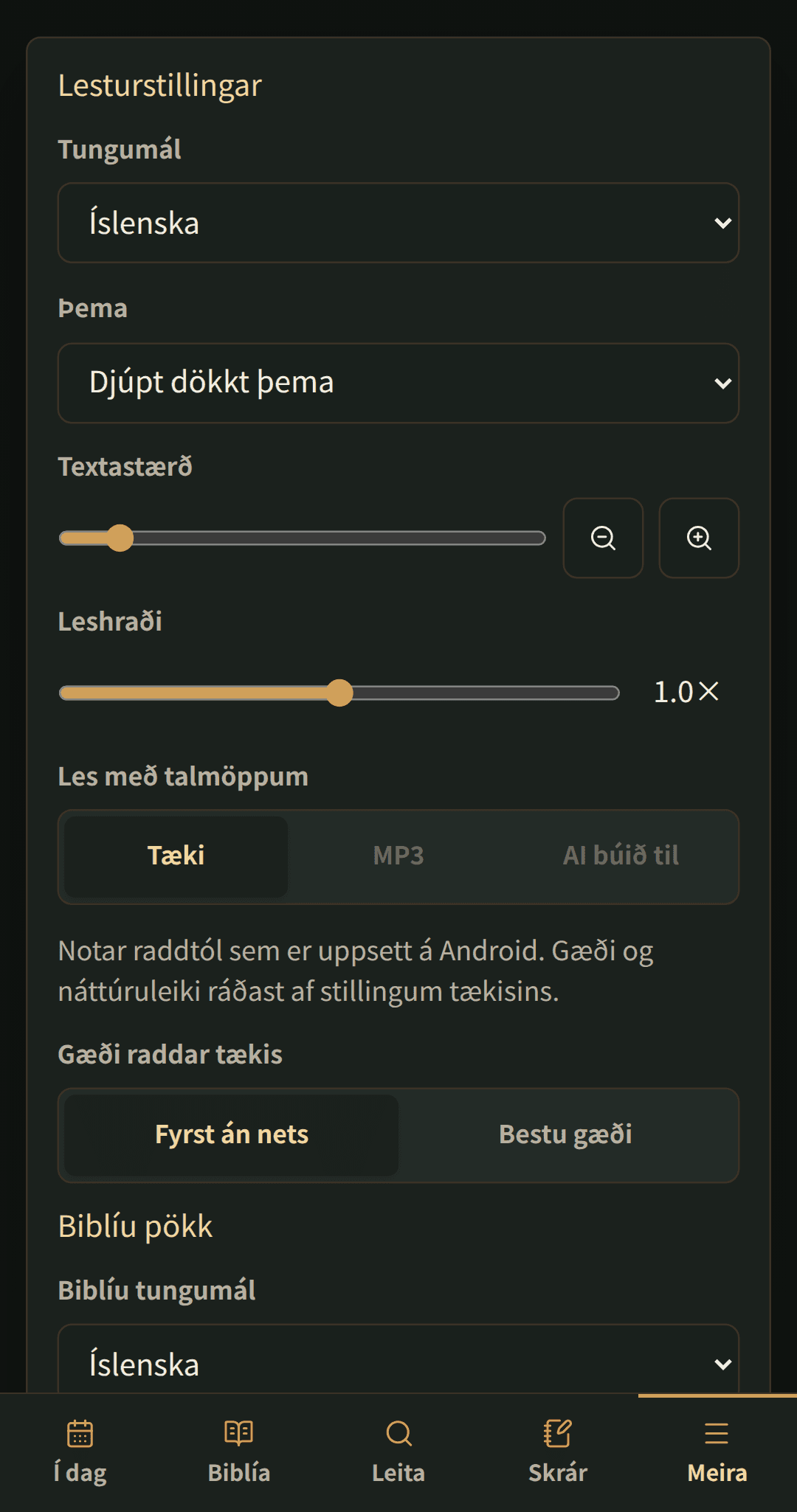 Leshraði · Tæki